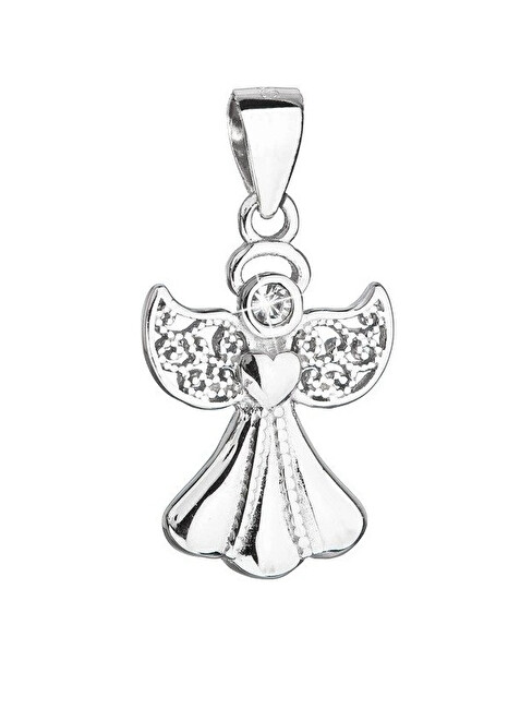 Evolution Group Stříbrný přívěsek s krystalem Swarovski Andělíček 34262.1 čirá, stříbrná