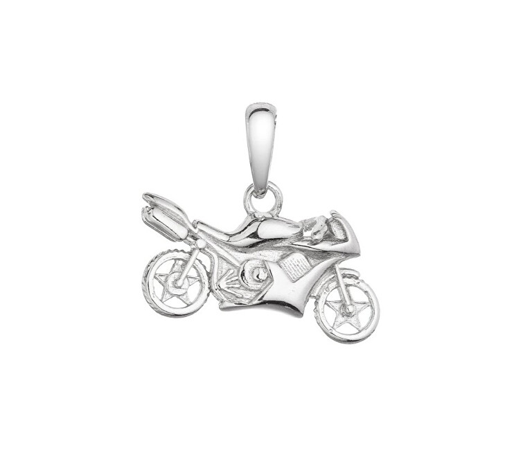 Evolution Group Stylový stříbrný přívěsek Motorka 64008