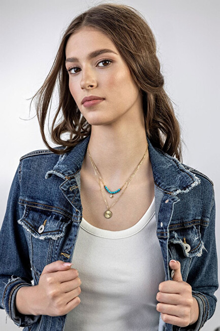 Emily Westwood Dvojitý pozlacený náhrdelník s korálky Cecilia EWN23027G
