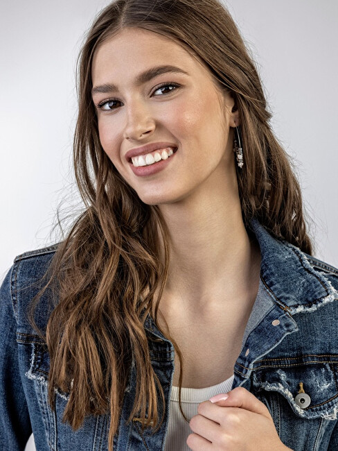 Emily Westwood Ocelové náušnice kruhy s růženínem Eden EWE23040S