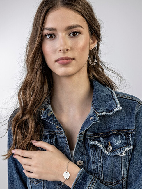 Emily Westwood Ocelové náušnice kruhy s růženínem Eden EWE23040S