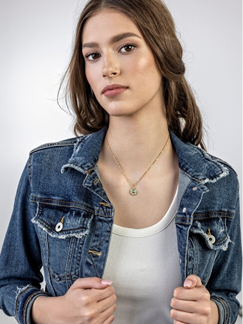 Emily Westwood Nadčasový pozlacený náhrdelník s tyrkysem EWN23029G