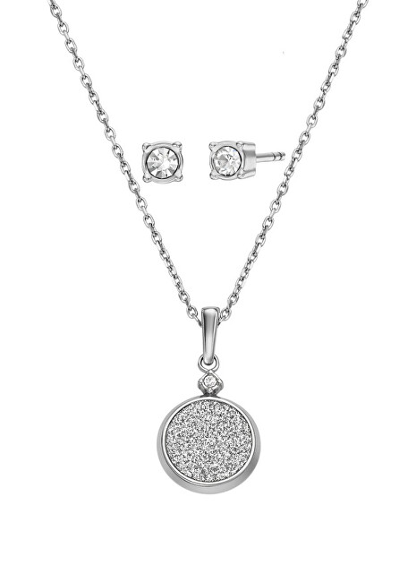 Fossil Set ocelových šperků se zirkony JGFTSET1081 Core Gifts (náhrdelník, náušnice)