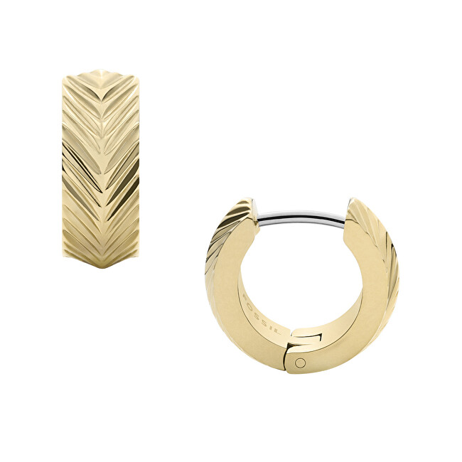 Fossil Elegantní pozlacené kruhové náušnice Harlow JF04116710