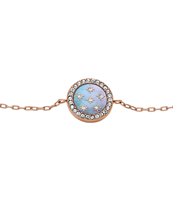 Fossil Pozlacený náramek se zirkony Mother of Pearl JF04937791