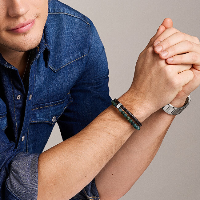 Fossil Stylový dvojitý náramek pro muže JF04855040