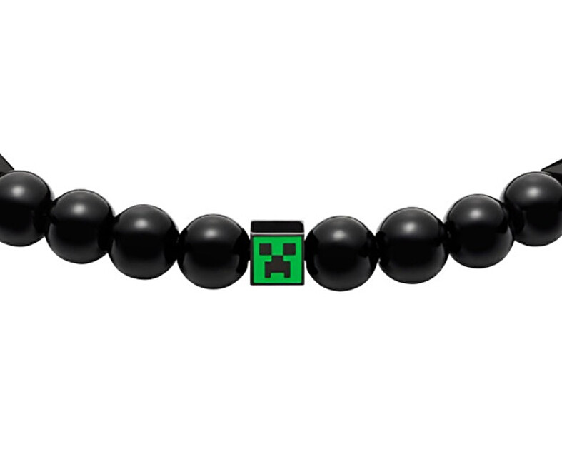 Fossil Černý korálkový náramek Minecraft x Fossil JFC04861001
