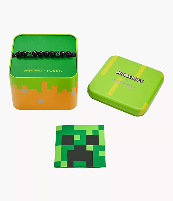 Fossil Černý korálkový náramek Minecraft x Fossil JFC04861001