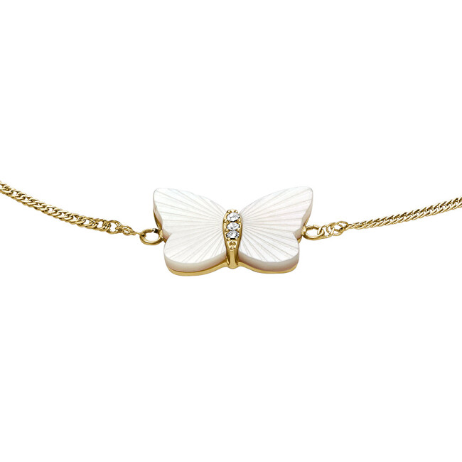 Fossil Něžný ocelový náramek s krystaly Radiant Wings JF04425710