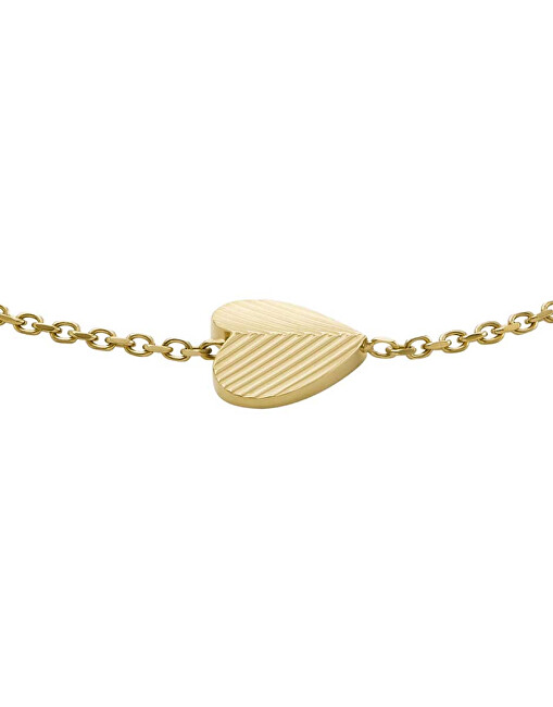 Fossil Něžný pozlacený náramek se srdíčky Harlow JF04653710