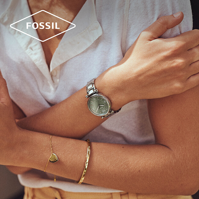 Fossil Pevný pozlacený náramek se zirkony Shine Bright JF03872710