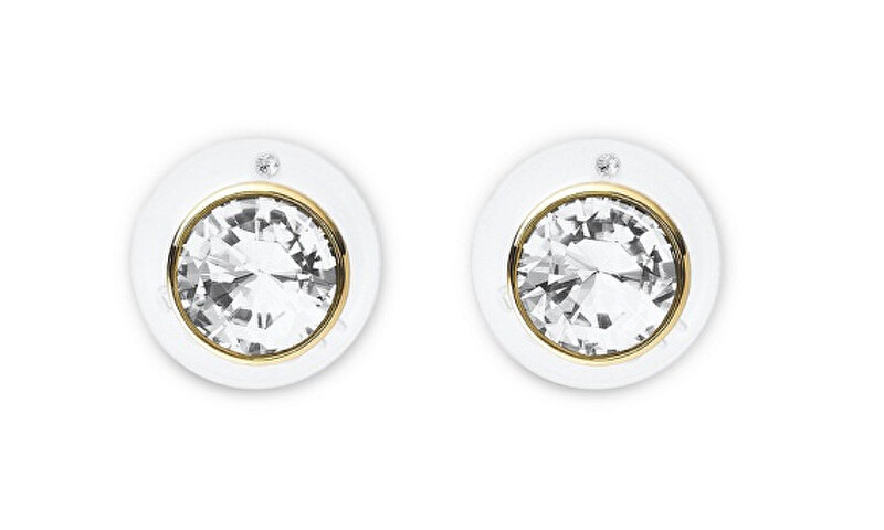 Fossil Pozlacené náušnice pecky s krystalem JOA00668710