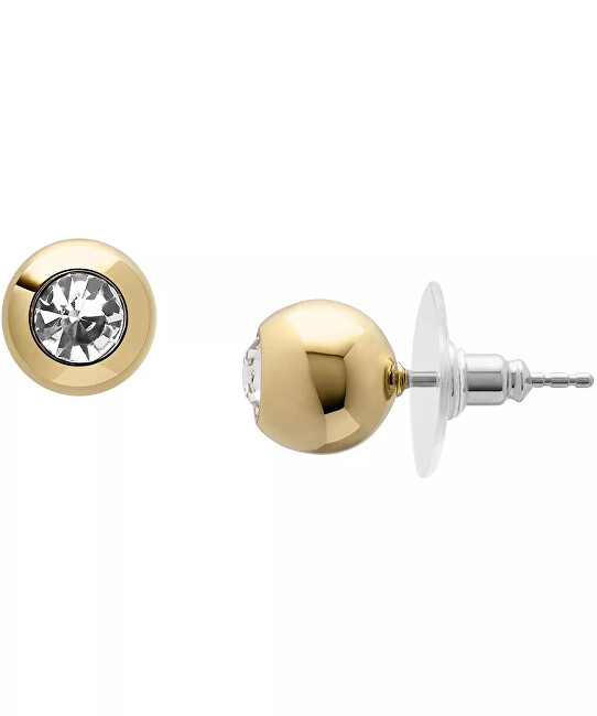Fossil Pozlacené peckové náušnice se zirkony Bright Baubles JA7251710