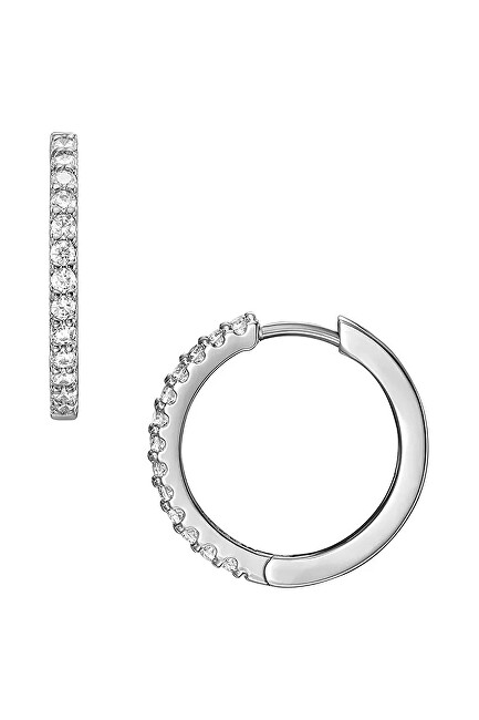 Fossil Půvabné ocelové kruhy s krystaly Ellis JF04802040