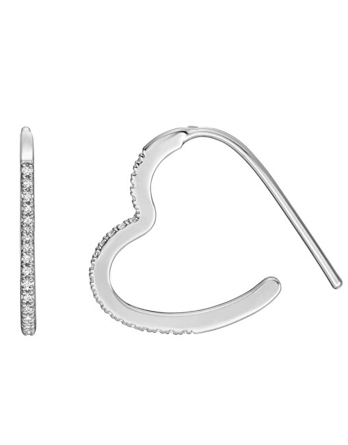 Fossil Romantické náušnice Srdce s krystaly JA7230040