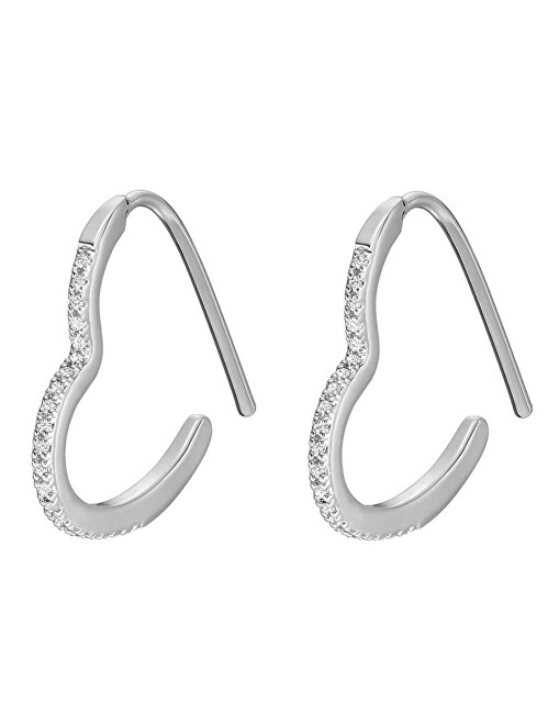 Fossil Romantické náušnice Srdce s krystaly JA7230040