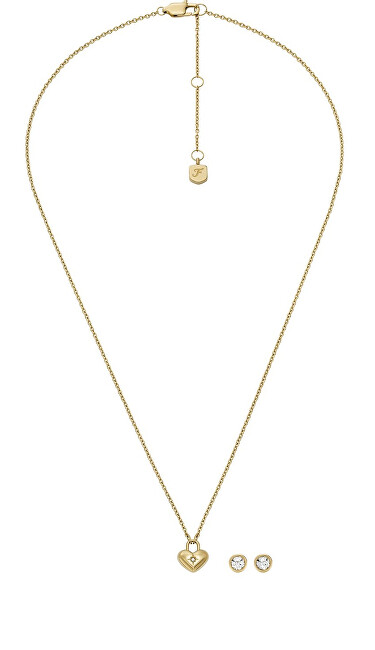 Fossil Půvabný set pozlacených šperků JF04881SET (náhrdelník, náušnice)