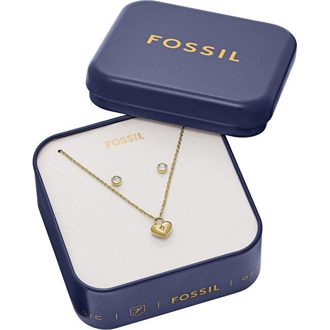 Fossil Půvabný set pozlacených šperků JF04881SET (náhrdelník, náušnice)