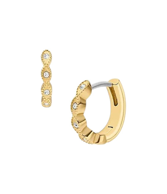 Fossil Pozlacené kruhové náušnice s krystaly Ellis JF04913710