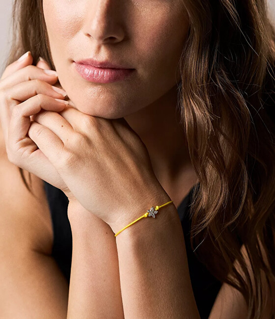 Fossil Šňůrkový žlutý náramek Sutton Mini Moments JA7308710