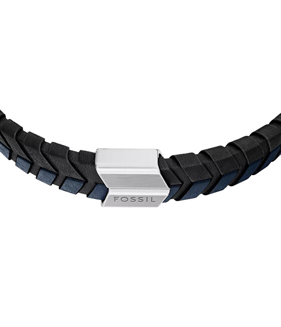 Fossil Stylový kožený náramek pro muže Woven JF04985040