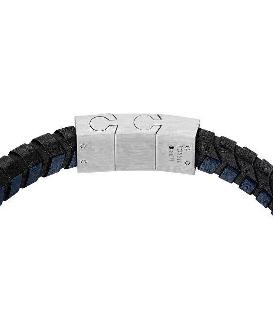 Fossil Stylový kožený náramek pro muže Woven JF04985040