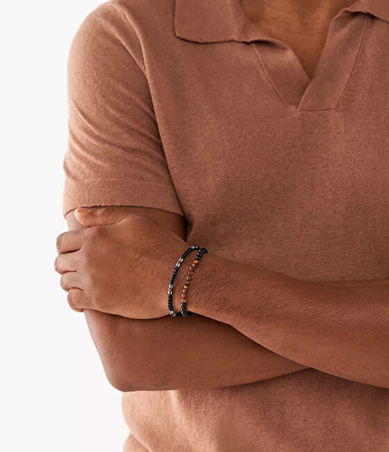 Fossil Stylový set pánských korálkových náramků JGFTSET1064