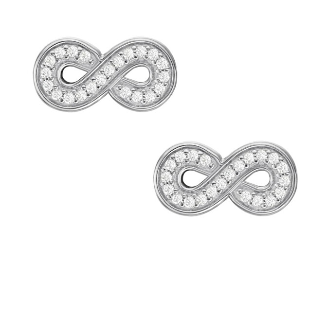 Fossil Třpytivé stříbrné náušnice Nekonečno JFS00634040