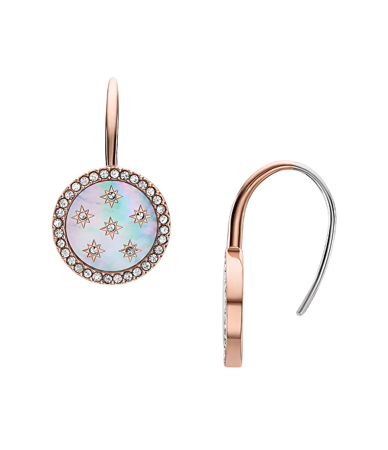 Fossil Visací pozlacené náušnice Mother of Pearl JF04938791
