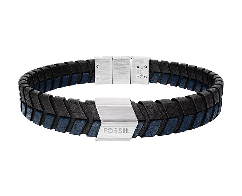 Fossil Stylový kožený náramek pro muže Woven JF04985040