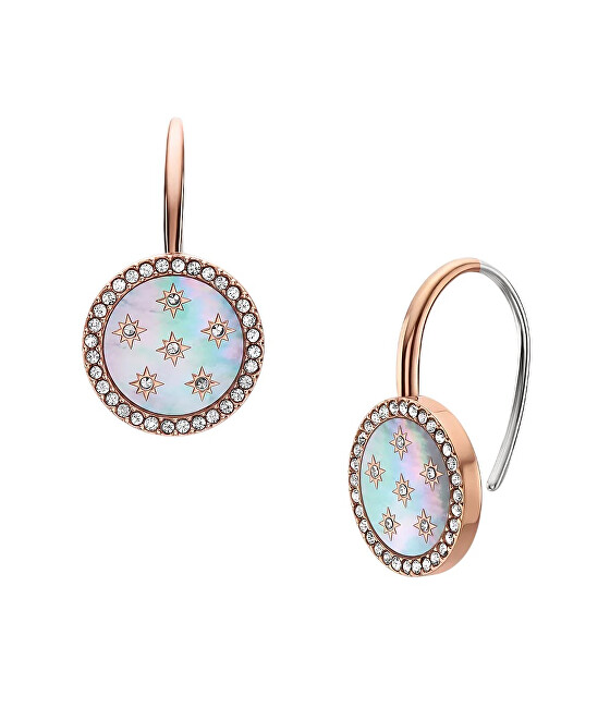 Fossil Visací pozlacené náušnice Mother of Pearl JF04938791