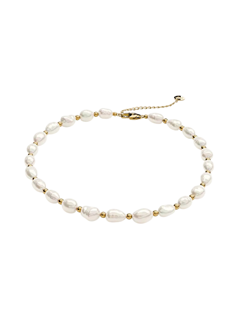 Furiosa Pozlacený perlový náhrdelník Panama Choker SN-PANAMACH-G bílá, perleťová, zlatá