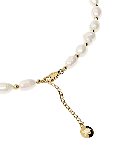 Furiosa Pozlacený perlový náhrdelník Panama Choker SN-PANAMACH-G bílá, perleťová, zlatá