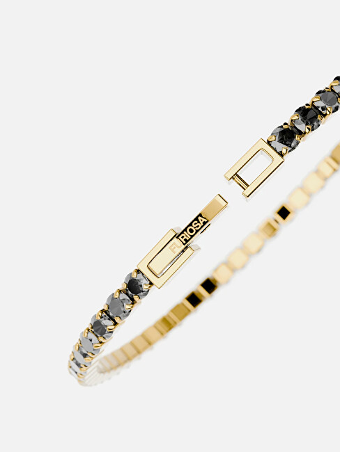 Furiosa Tenisový náramek s šedými krystaly Swarovski SB-MIDNIGHTTENNIS-G 16 cm