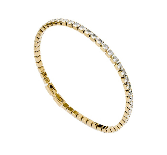 Furiosa Pozlacený tenisový náramek s čirými krystaly Swarovski SB-TENNIS-G