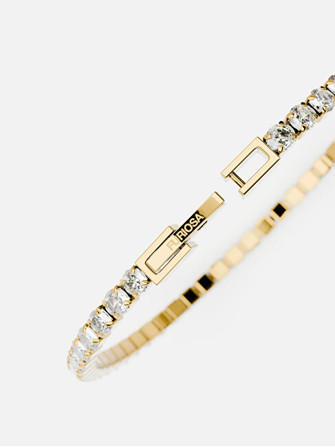 Furiosa Pozlacený tenisový náramek s čirými krystaly Swarovski SB-TENNIS-G