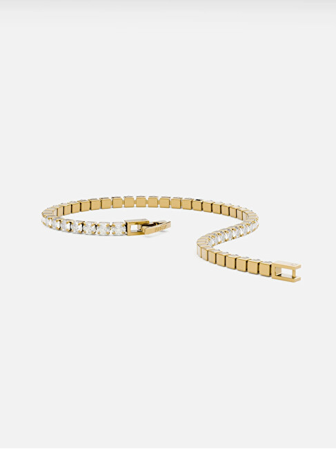 Furiosa Pozlacený tenisový náramek s čirými krystaly Swarovski SB-TENNIS-G