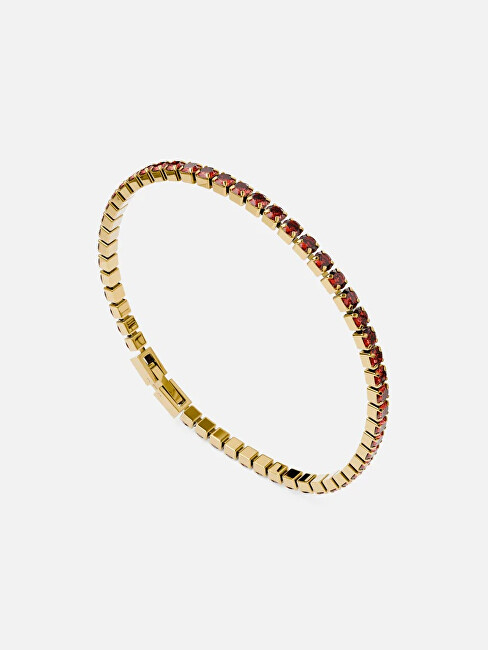 Furiosa Tenisový náramek s červenými krystaly Swarovski SB-CHERRYTENNIS-G 16 cm