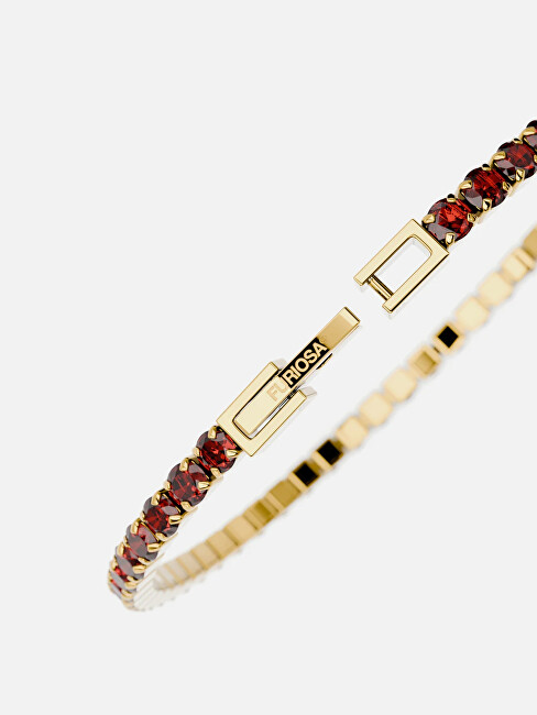 Furiosa Tenisový náramek s červenými krystaly Swarovski SB-CHERRYTENNIS-G 16 cm