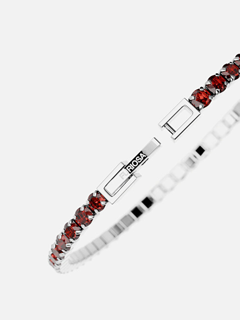 Furiosa Tenisový náramek s červenými krystaly Swarovski SB-CHERRYTENNIS-S 16 cm