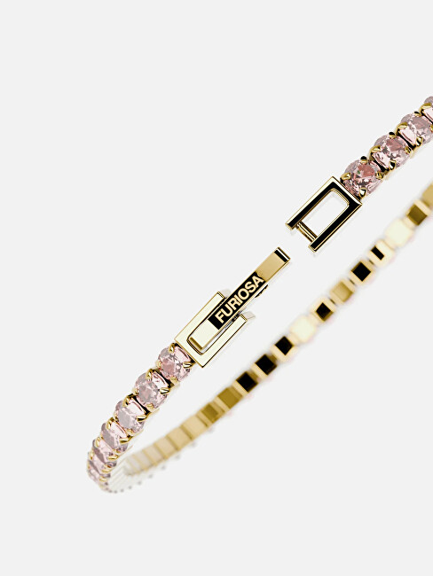 Furiosa Tenisový náramek s růžovými krystaly Swarovski SB-ROSALINETENNIS-G