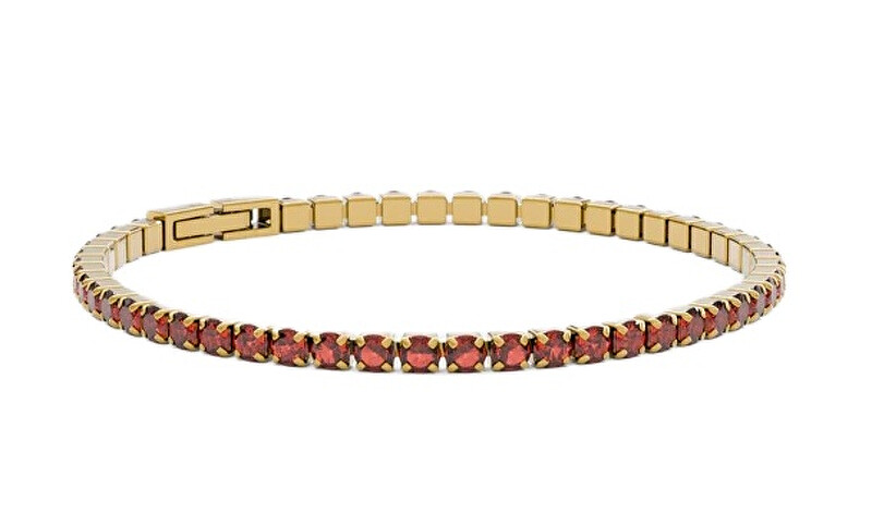 Furiosa Tenisový náramek s červenými krystaly Swarovski SB-CHERRYTENNIS-G 16 cm