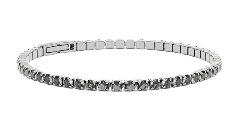 Furiosa Tenisový náramek s šedými krystaly Swarovski SB-MIDNIGHTTENNIS-S
