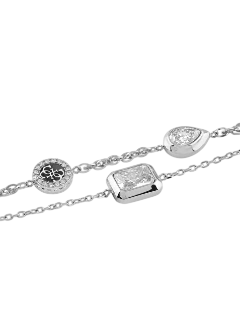 Guess Dvojitý ocelový náramek se zirkony 4G Light JUBB05237JWRH