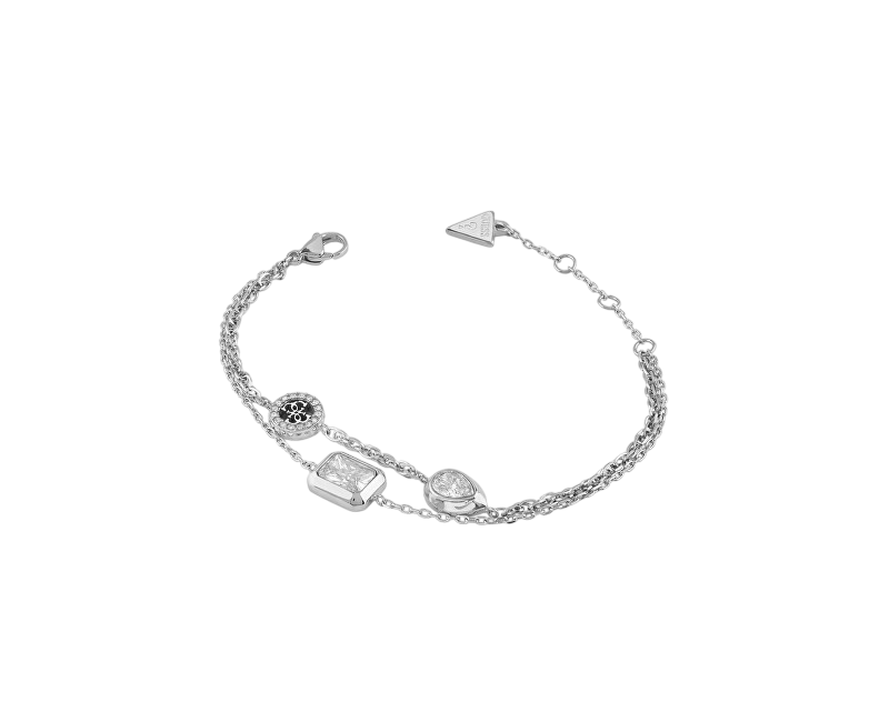 Guess Dvojitý ocelový náramek se zirkony 4G Light JUBB05237JWRH