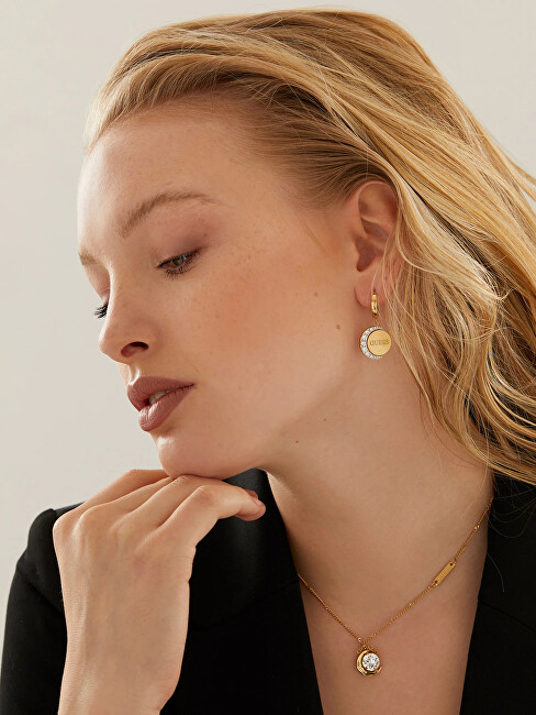 Guess Kruhové náušnice s přívěsky Moon Phases JUBE01192JWRH
