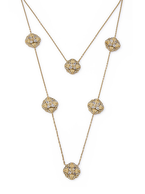 Guess Luxusní pozlacený dvojitý náhrdelník Wild Flower JUBN05500JWYGT/U