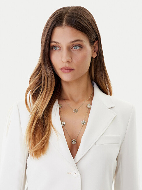 Guess Luxusní pozlacený dvojitý náhrdelník Wild Flower JUBN05500JWYGT/U