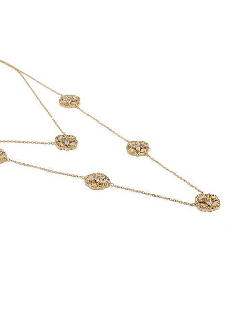 Guess Luxusní pozlacený dvojitý náhrdelník Wild Flower JUBN05500JWYGT/U