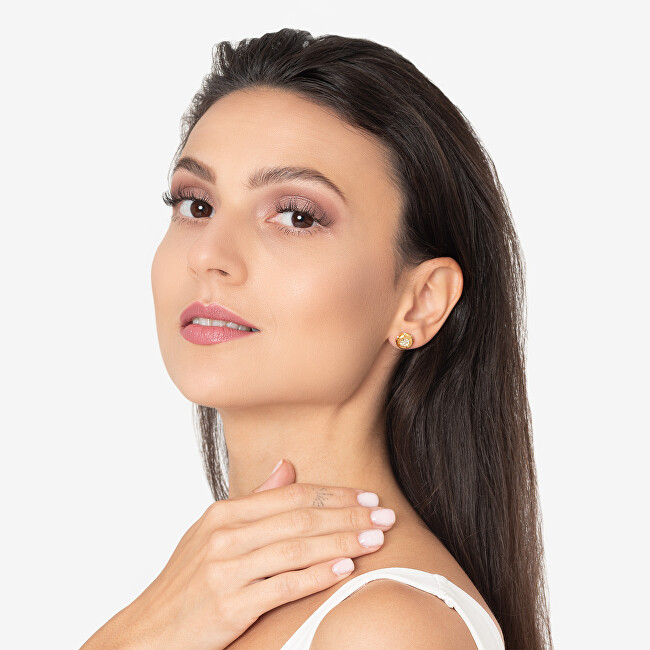 Guess Módní pozlacené pecky se zirkony Stylish Guess JUBE04595JWYGT/U
